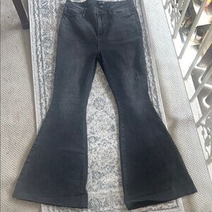 Judy Blue Black-Charcoal Flare High Rise  Denim Jeans